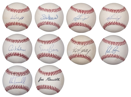 Baseball Legends and Stars Collection of 10 Single Signed Baseballs Including Musial & Banks (PSA/DNA & JSA)